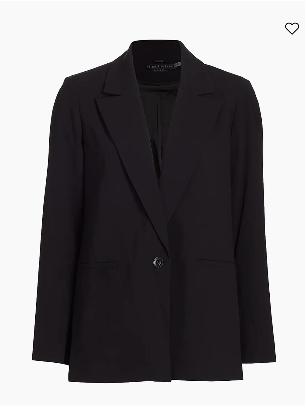 Alice + Olivia Black Single-Button Blazer size 2